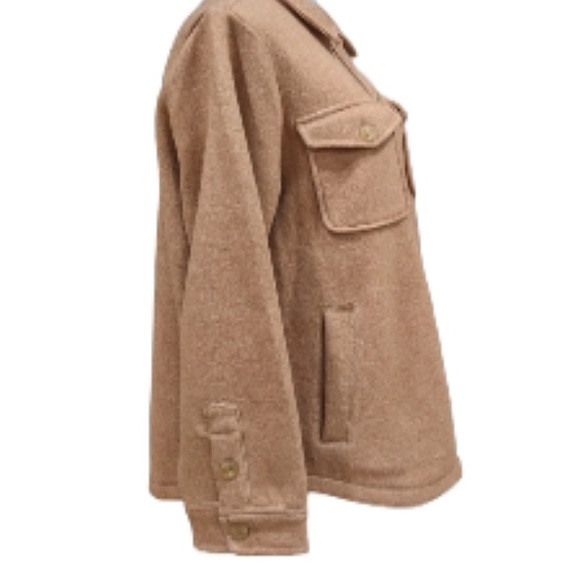 J. Crew | Women’s Shirt Jacket | Tan Wool Blend Button down Shacket | Size Med - Picture 8 of 16